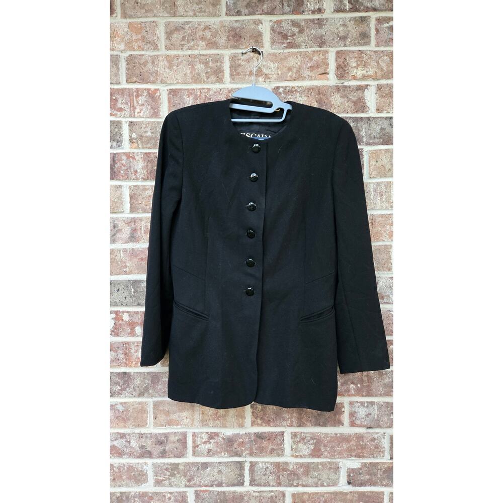 Escada Margaretha Ley pure Wool Black Blazer Size 36